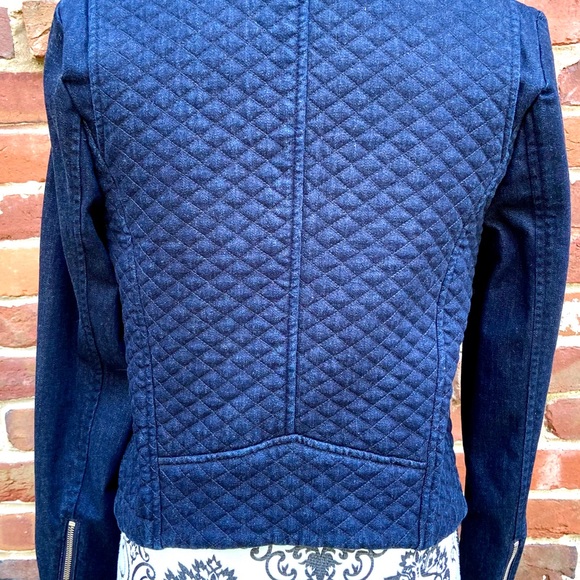 GENERATION LOVE Deep Blue Quilted Zip Moto Jacket - Picture 6 of 8